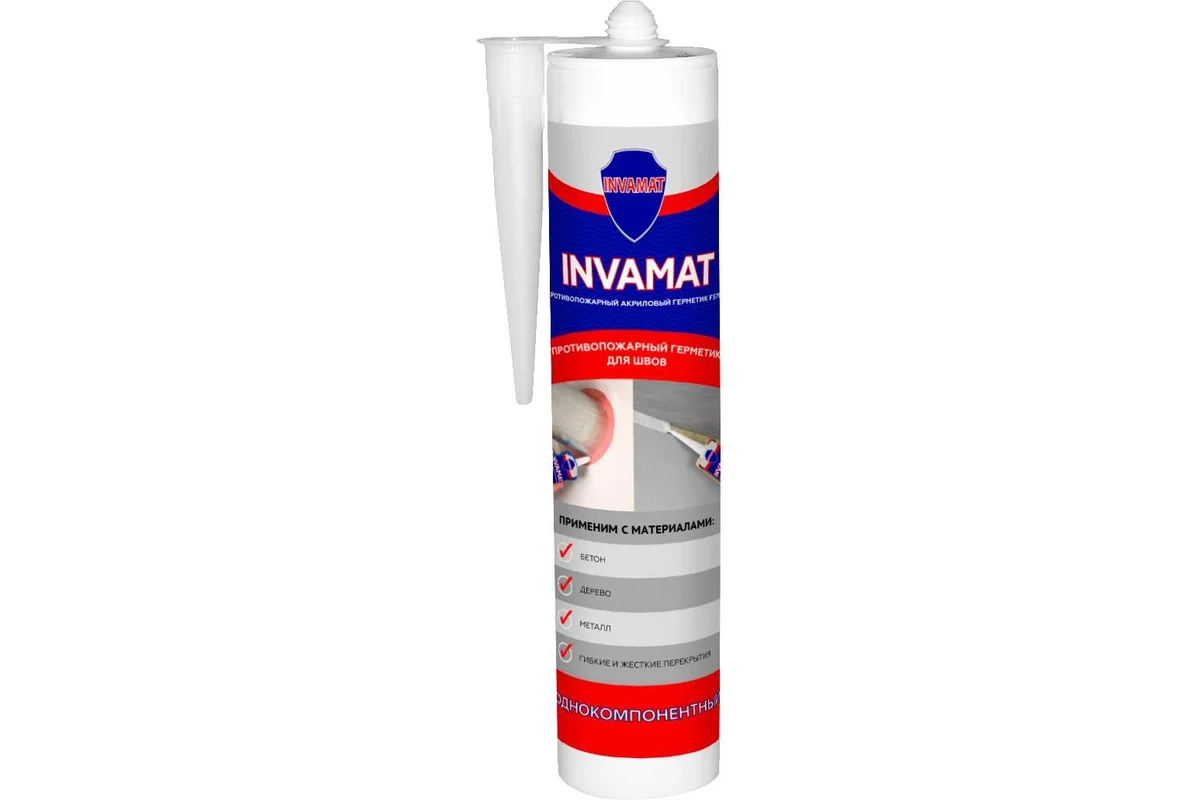 Противопожарный акриловый герметик INVAMAT FS701 картридж 280 мл (белый)