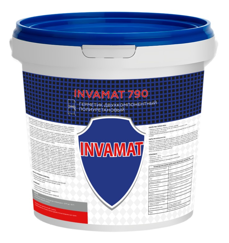 Герметик двухкомпонентный полиуретановый INVAMAT 790, Ведро 16 кг (серый)