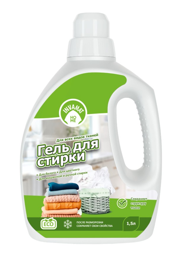 Гель для стирки «Для всех видов тканей» INVAMAT HOME, 1,5 л